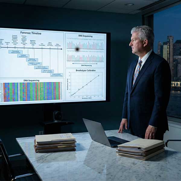 Jim Makowski Michigan criminal defense attorney working late on high-stakes case